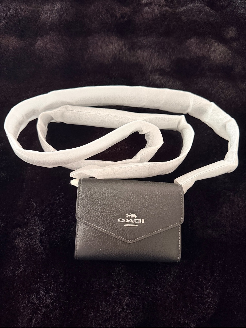 Coach Mini Envelope Wallet
With Strap COLOR: SILVER/BLACK